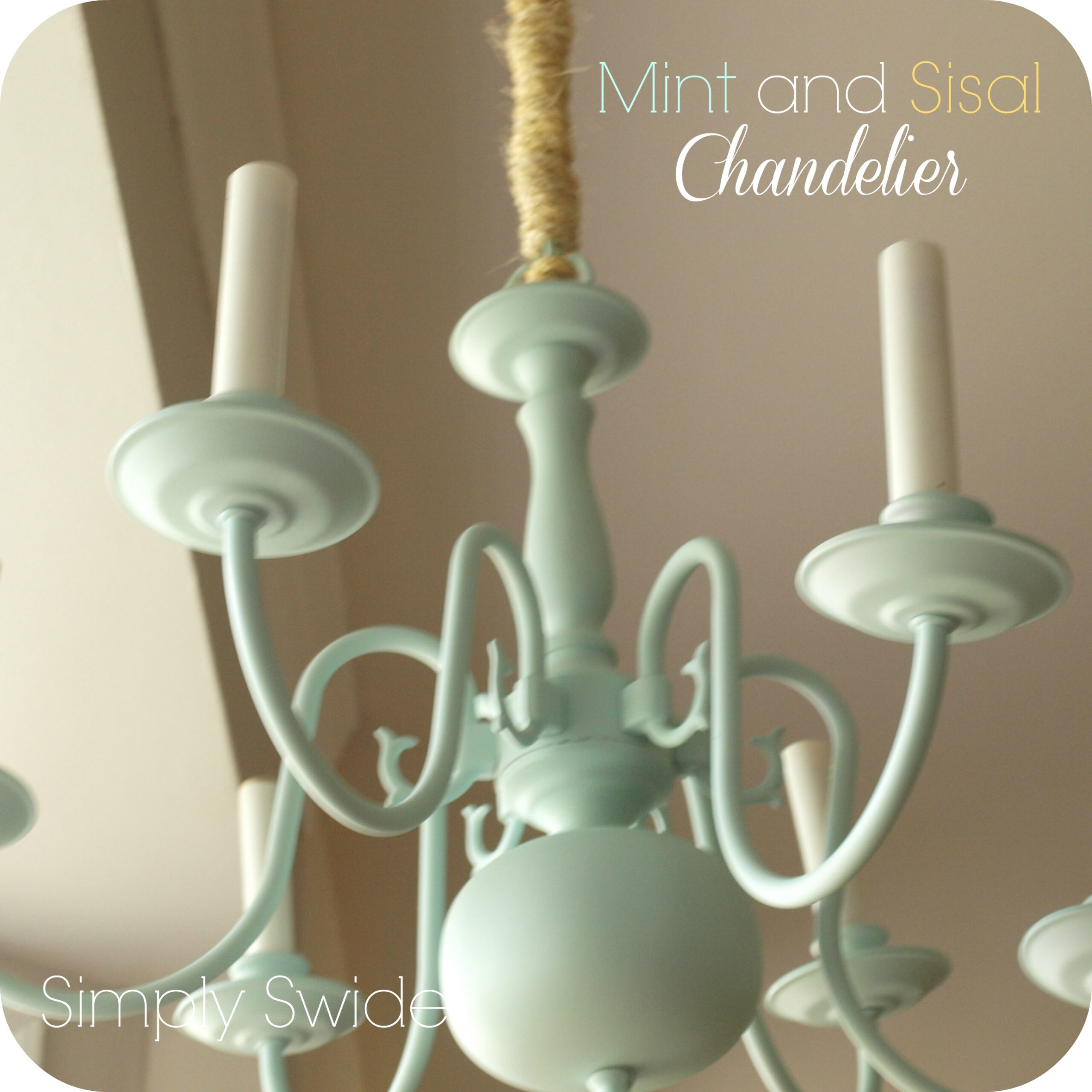 Mint And Sisal Chandelier
