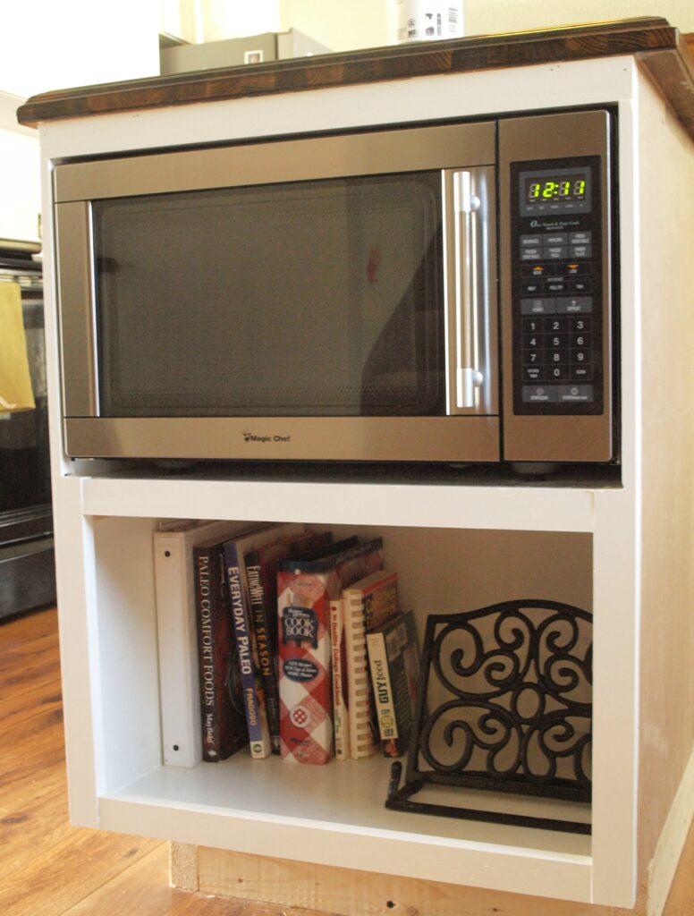 custom microwave cabinet