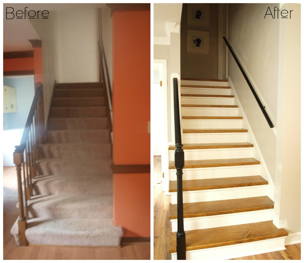 stair makeover before and after