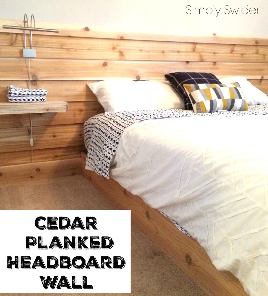 cedar planked headboard wall