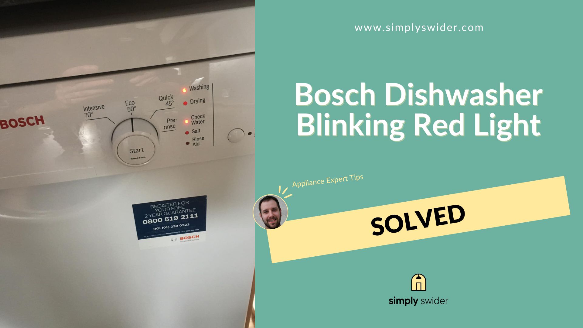 Bosch Dishwasher Not Starting? Red Light Flashing? Here's what to do!