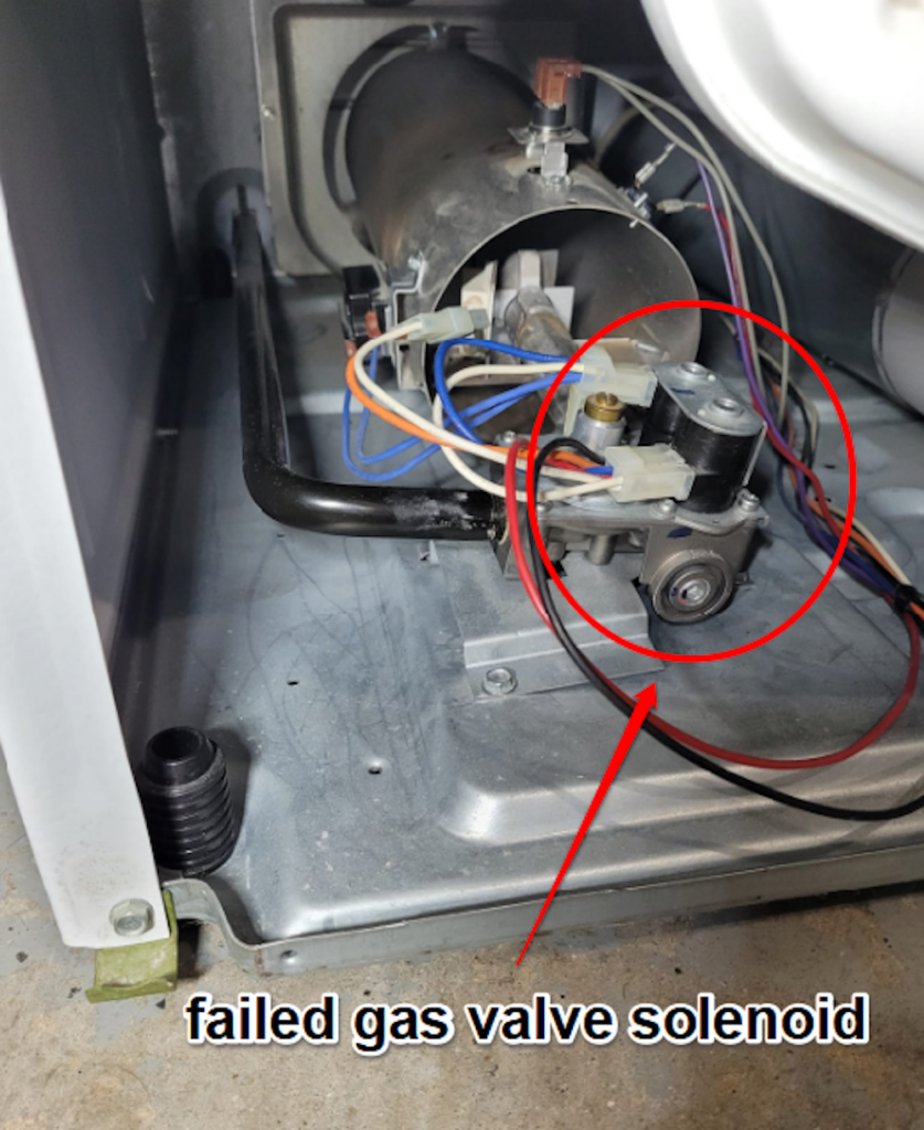 Whirlpool Dryer Failed Gas Valve Solenoid