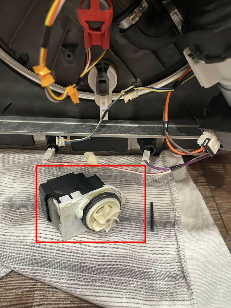 GE Dishwasher Faulty Drain Pump Replaced