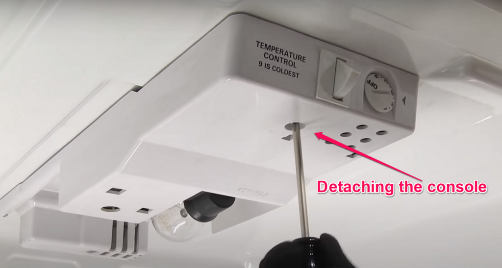 Refrigerator Detaching the Console Defrost Timer