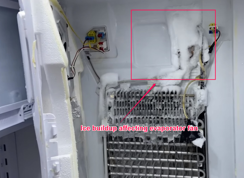 Refrigerator Ice Build Up Affecting Evaporator Fan