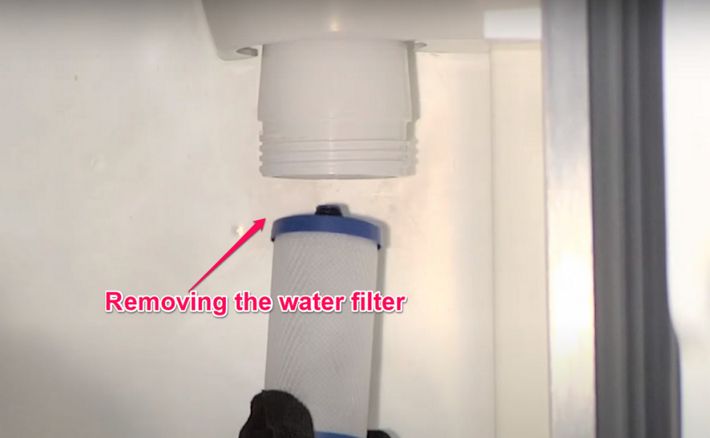 Removing the water filter refrigerator