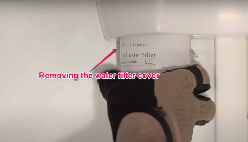 Removing the water filter cover
