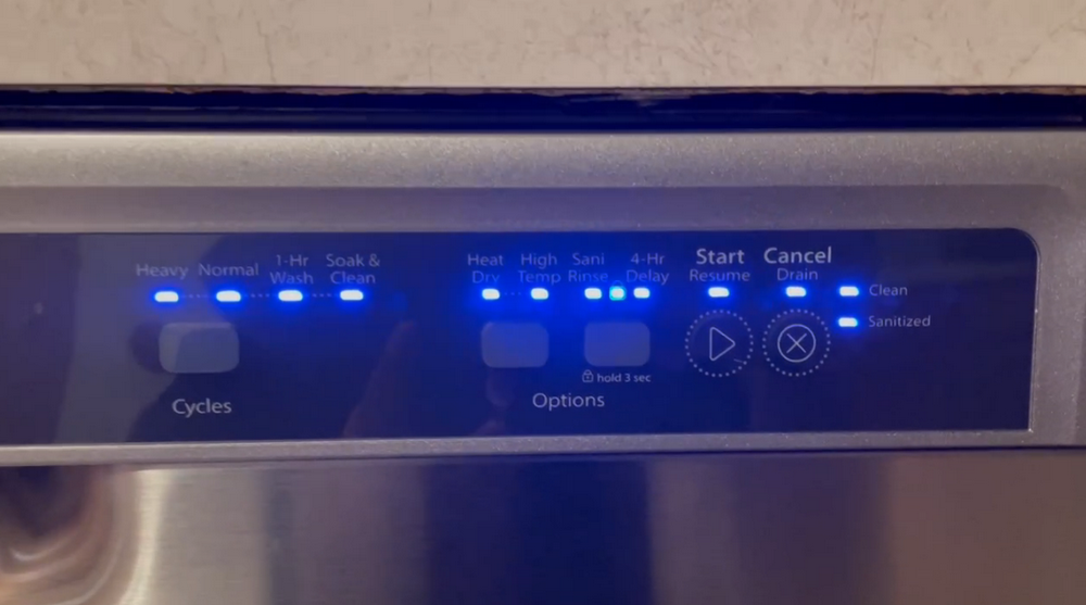 Whirlpool Dishwasher All LEDs Light Up