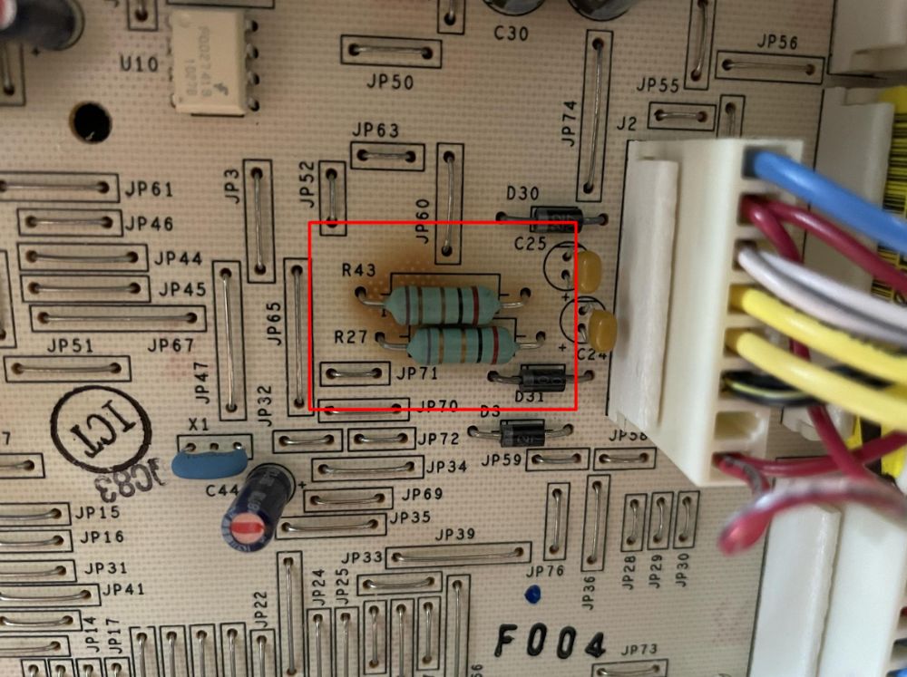 Burn marks on a fridge control board