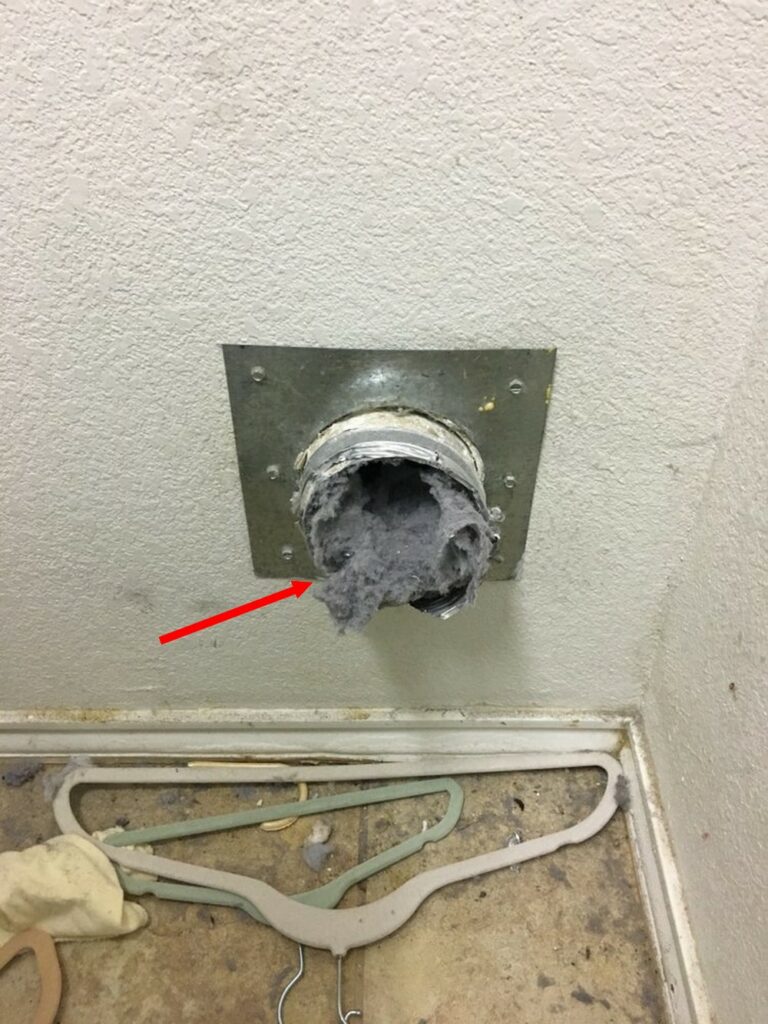 Dryer vent exit clogged with lint