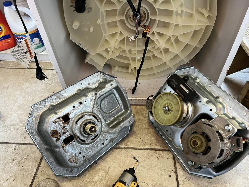 Old and new washer transmission