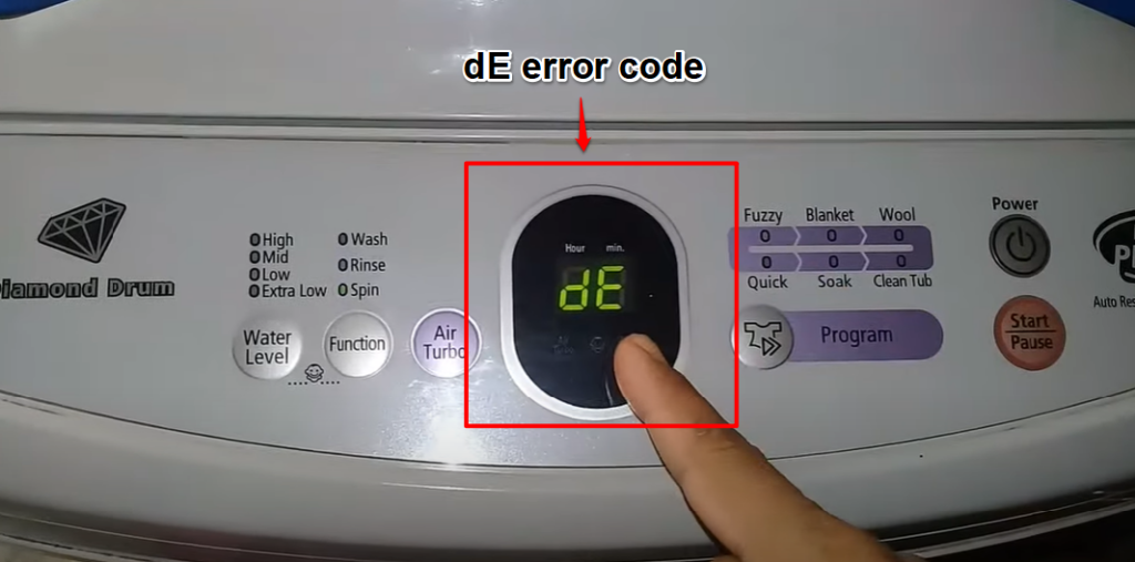 dE Error Code Samsung Washer